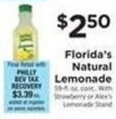 ShopRite Florida's Natural Lemonade offer