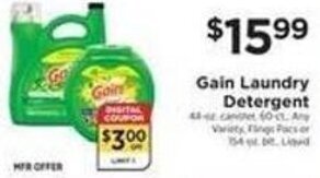 ShopRite Gain Laundry Detergent offer