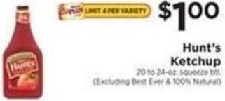 ShopRite Hunt's Ketchup 20-24 oz. offer