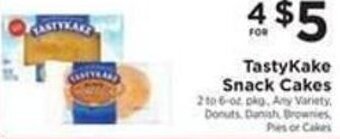 ShopRite TastyKake Snack Cakes 2-6 oz. offer