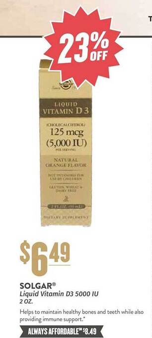 Natural Grocers Solgar Liquid Vitamin D3 5000 Iu 2 Oz. offer