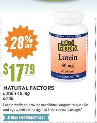 Natural Grocers Natural Factors Lutein offer