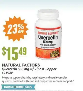 Natural Grocers Natural Factors Quercetin W Or Zinc & Copper offer