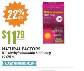 Natural Grocers Natural Factors B12 Methylcobalamin offer