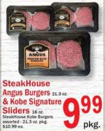 Food Bazaar Steakhouse Angus Burgers, & Kobe Signature Sliders offer
