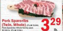 Food Bazaar Pork Spareribs (twin, Whole) offer