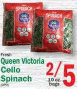 Food Bazaar Fresh Queen Victoria Cello Spinach offer