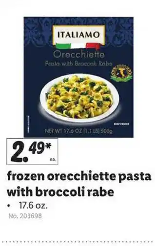 Lidl Frozen Orecchiette Pasta With Broccoli Rabe offer