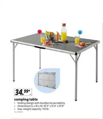 Lidl Camping Table offer