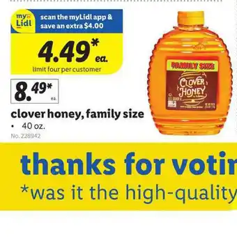 Lidl Clover Honey, Family Size offer