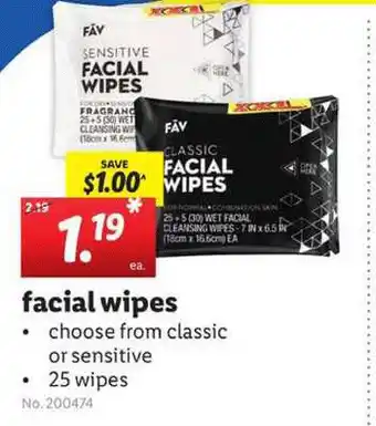 Lidl Facial Wipes offer
