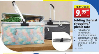Lidl Folding Thermal Shopping - Picnic Tote offer