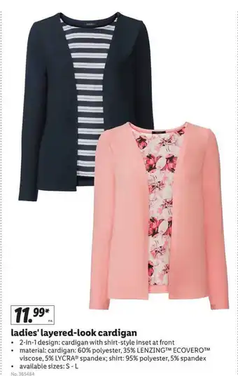 Lidl Ladies' Layered-look Cardigan offer