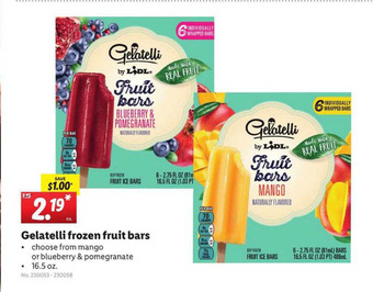 Lidl Gelatelli Frozen Fruit Bars offer