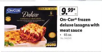 Lidl On-cor, Frozen Delue Lasagna With Meat Sauce 65 Oz. offer