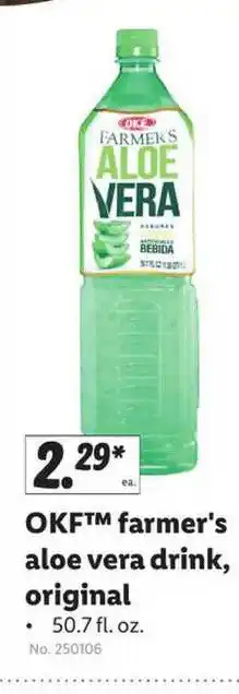 Lidl Okf, Farmer's Aloe Vera Drink, Original offer