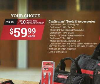 Ace Hardware Craftsman, Tools & Accessories offer