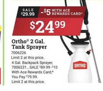 Ace Hardware Ortho 2 Gal. Tank Sprayer offer