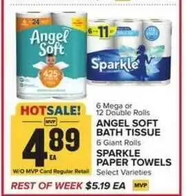 Food Lion Angel Soft Bath Tissue, Sparkle Paper Towels offer