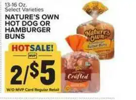 Food Lion Nature's Own Hot Dog Or Hamburger Buns offer