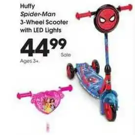 Kroger Huffy Spider-man 3-wheel Scooter With Led Lights offer