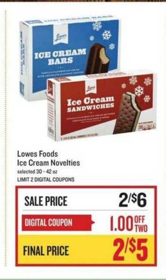 Lowes Foods Lowes Foods Ice Cream Novelties offer