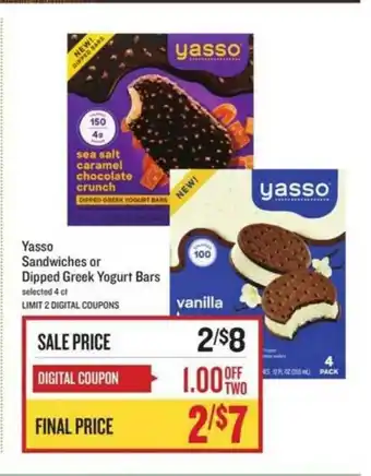 Lowes Foods Yasso Sandwiches Or Dipped Greek Yogurt Bars offer