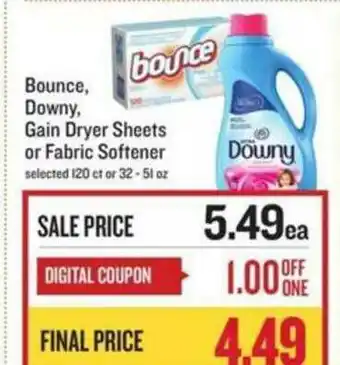 Lowes Foods Bounce Downy, Gain Dryer Sheets Or Fabric Softener offer