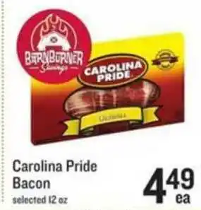 Lowes Foods Carolina Pride Bacon Selected 12 Oz offer
