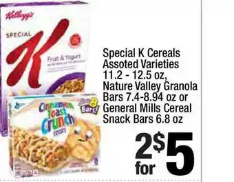 Super King Markets Special K Cerealsassorted Varieties, Nature Valley Granola Bars, General Mills Cereal Snack Bars offer
