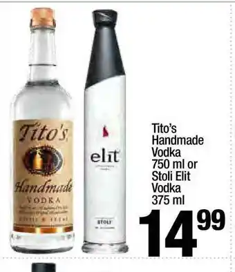 Super King Markets Tito's Handmade Vodka 750 Ml Or Stoli Elit Vodka 375 Ml offer