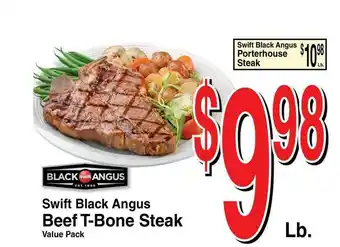 Super Saver Swift Black Angus Beef T-bone Steak offer