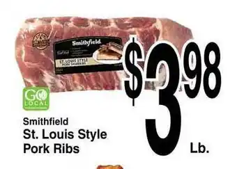 Super Saver Smithfield St. Loius Style Pork Ribs offer
