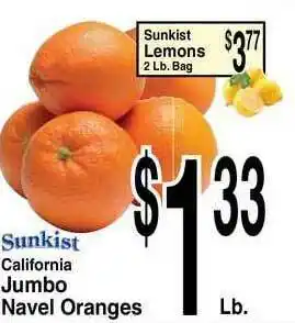 Super Saver Sunkist California Jumbo Navel Oranges offer