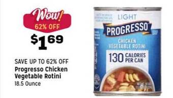 Grocery Outlet Progresso Chicken Vegetable Rotini offer