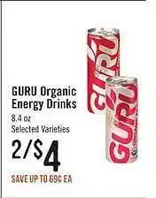 Haggen Food Guru Organic Energy Drinks offer