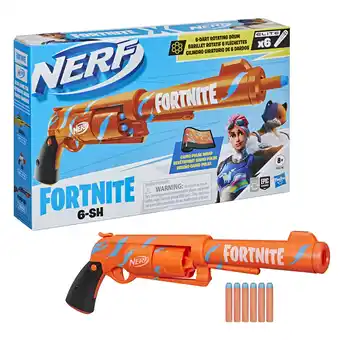 Walmart Nerf Fortnite 6-SH Dart Blaster, Camo Pulse Wrap, 6-Dart Drum, 6 Nerf Darts offer