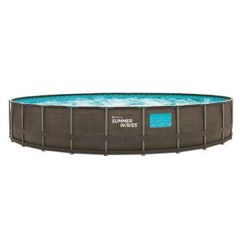 Walmart Summer Waves 26ft Dark Double Rattan Crystal Vue Elite Frame Pool offer