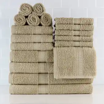 Walmart Solid 18-Piece Bath Towel Set, Vallejo Tan, Mainstays Basic offer