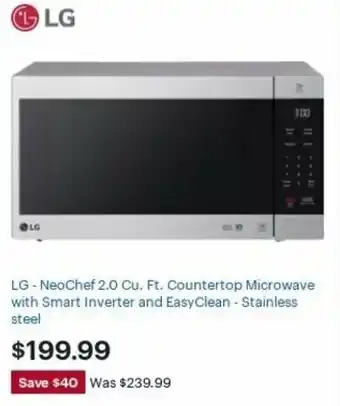 Best Buy LG NeoChef 2.0 Cu. Ft. Countertop Microwave With Smart Inverter And Easyclean offer