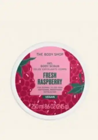 Fresh raspberry gel body scrub