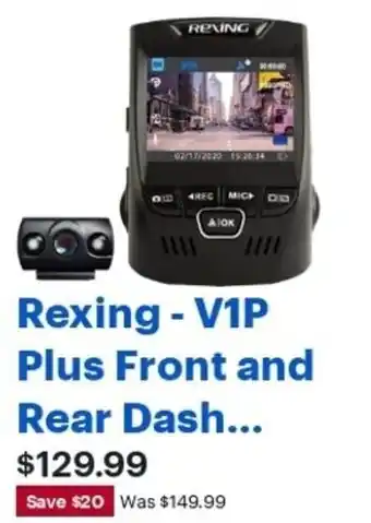 Best Buy Rexing V1P Plus Front And Rear Dash offer