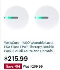 WellsCare IASO Wearable Laser FDA Class 1 Pain Therapy Double Pack