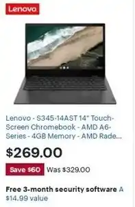 Best Buy Lenovo S345-14AST 14" Touch Screen Chromebook offer