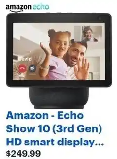 Best Buy Amazon Echo Show 10 (3rd Gen) HD Smart Display offer