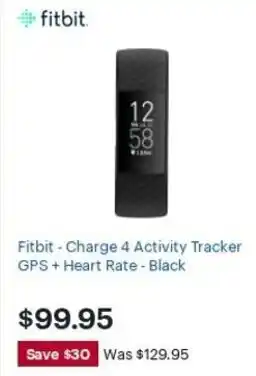 Best Buy Fitbit Charge 4 Activity Tracker GPS+Heart Rate Black offer