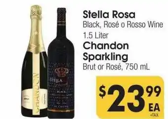 Stella Rosa Black Rosé O Rosso Wine Chandon Sparkling Brut Or Rosé