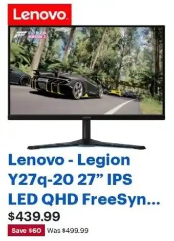 Best Buy Lenovo Legion Y27q-20 27" Ips Led Qhd Freesyn offer