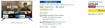 Best Buy Inaignia 39" Class F20 Series Led HD Smart Fire TV NS-39DF310NA21 offer