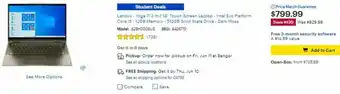 Best Buy Lenovo Yoga 7i 2in1 14" Touch Screen Laptop 82BH0006US offer